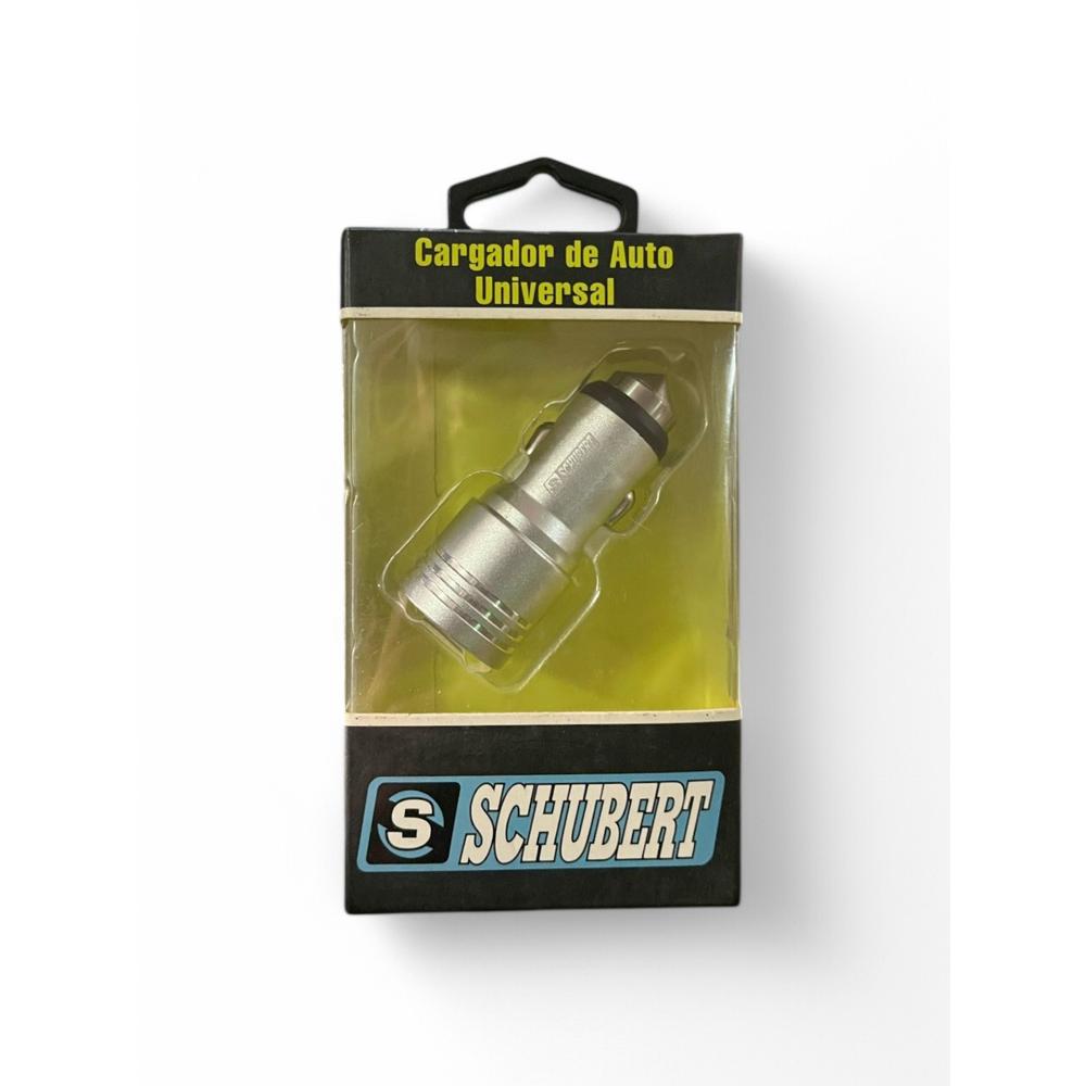 Schubert Cargador para Auto Universal 2 USB 3.1A Color Plateado