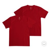 Pack 2 Polos Manga Corta Hombre Boston Cuello V Rojo