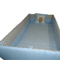 Protectores Laterales Parachoques BABYTU Talla 1,5 Plazas Montessori Diseño Zig zag y Celeste