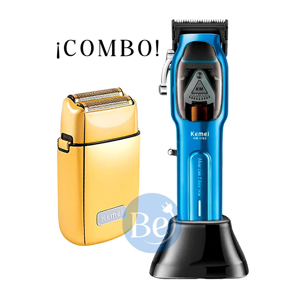Combo Kemei Cortadora KM-1763 y Afeitadora Shaver KM-TX1