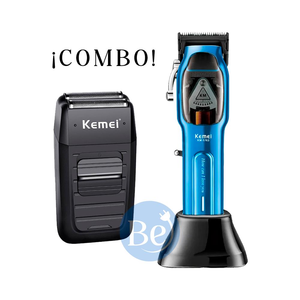 Combo Kemei Cortadora KM-1763 y Afeitadora Shaver KM-1102