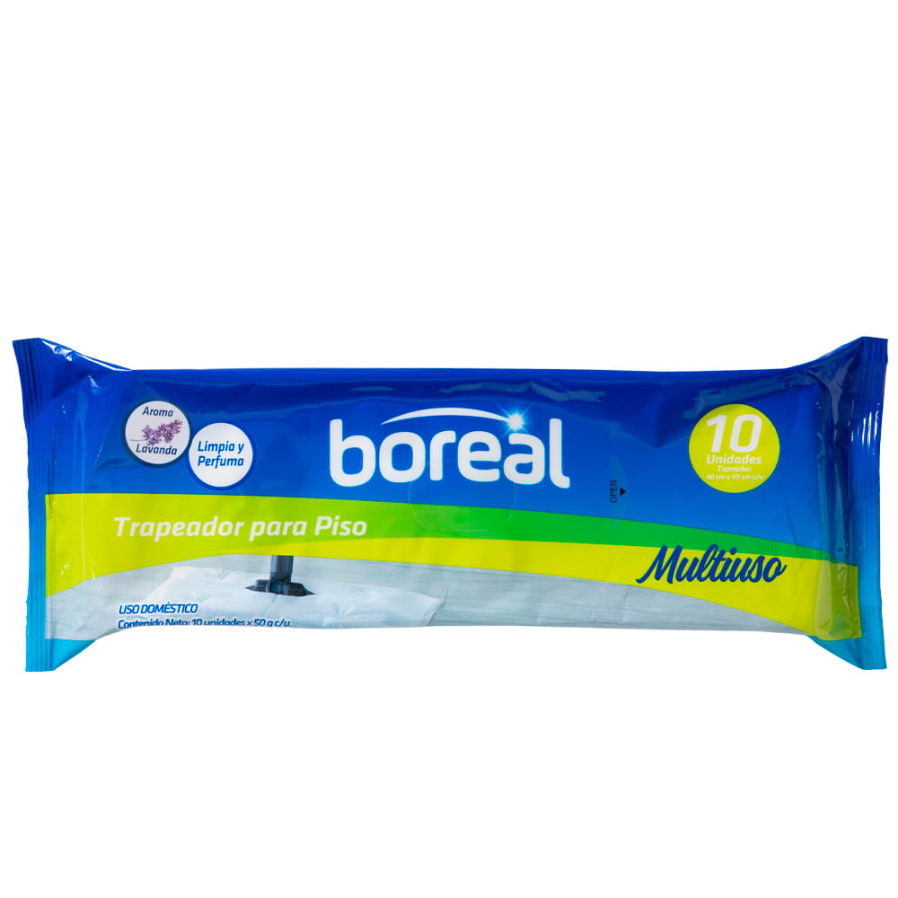 Trapeador de Piso BOREAL Lavanda Bolsa 10un