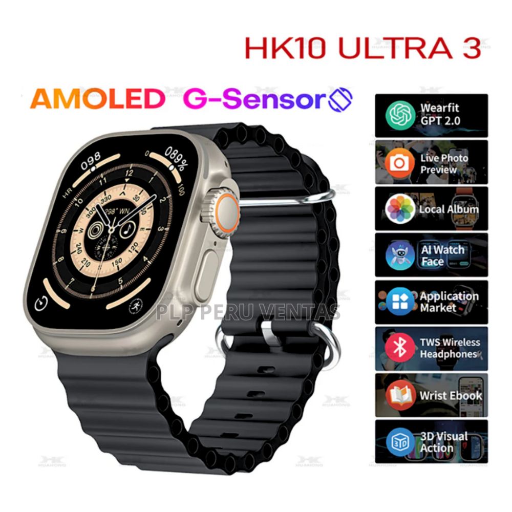 Smartwatch Hk10 Ultra 3 Serie 10 Gama Alta Negro