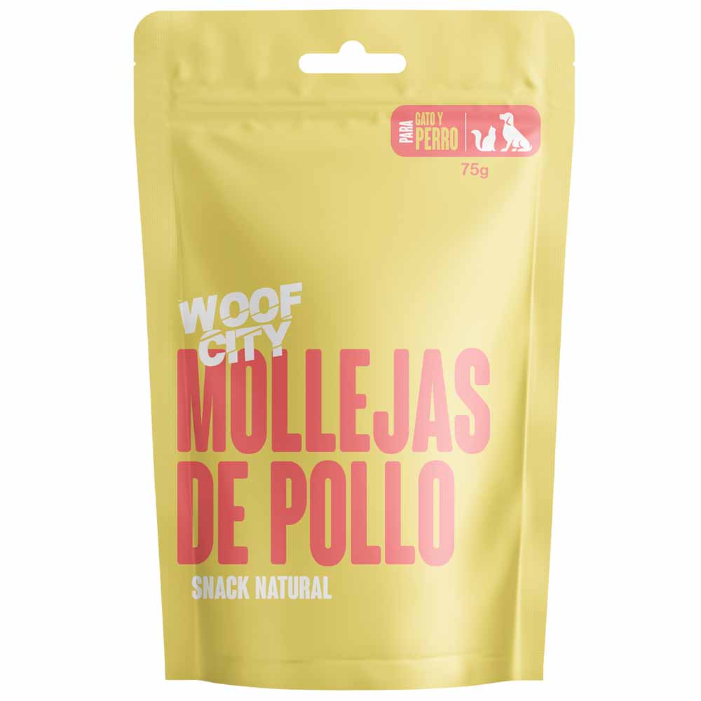 Alimento para Perro y Gato WOOF CITY Snack Mollejas de Pollo Pouch 75g