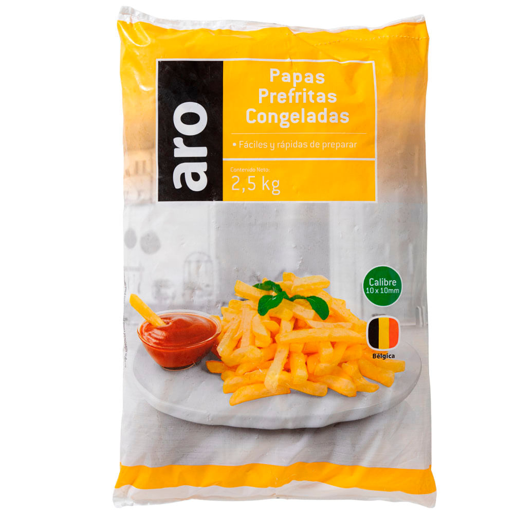 Papa Prefrita Congelada ARO 10x10 Bolsa 2.5Kg