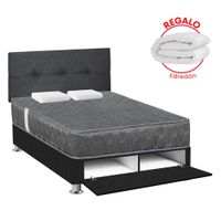 Dormitorio FORLI Sabanera Acqua Gris 2 Plazas + Edredón