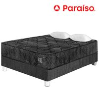Cama PARAISO Pocket Max Black 2 Plazas + 2 Almohadas + Protector