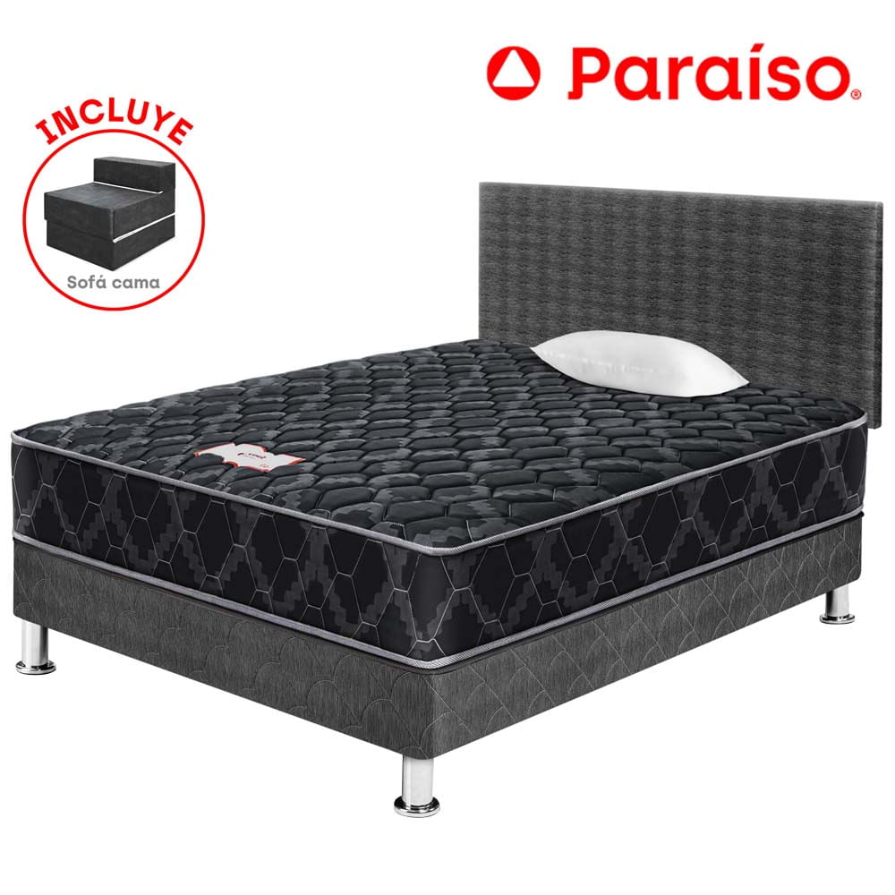 Dormitorio PARAISO Consul Black Me 1.5 Plazas + Sofa