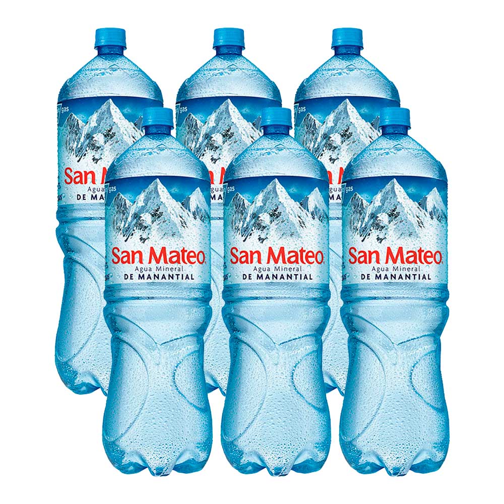 Agua Mineral SAN MATEO sin Gas Paquete 6 Botellas 2.5L c/u