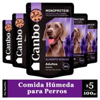 Pack x5 Comida Húmeda Perro Adulto Canbo Pavo 100gr
