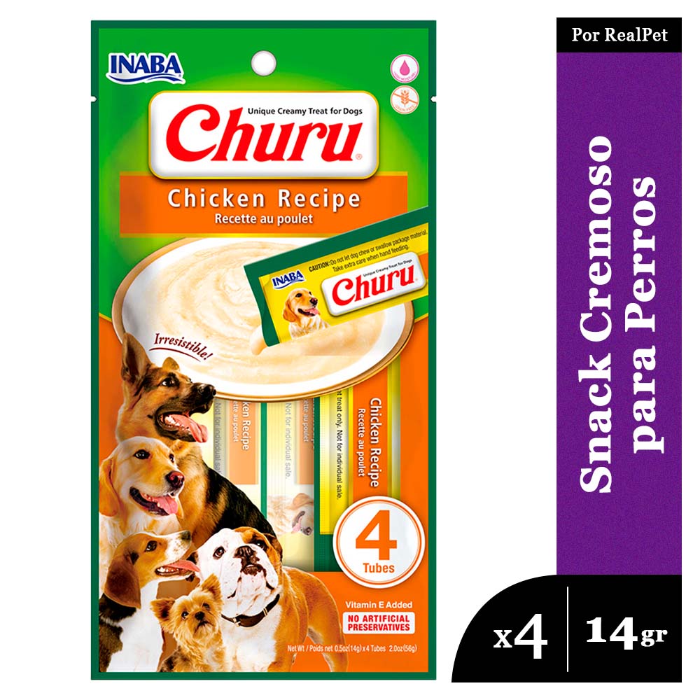 Snack Cremoso Perro Churu Pollo 1 sobre x 4 tubos