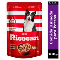 Comida Húmeda Perro Ricocan Trocitos de Carne 100gr