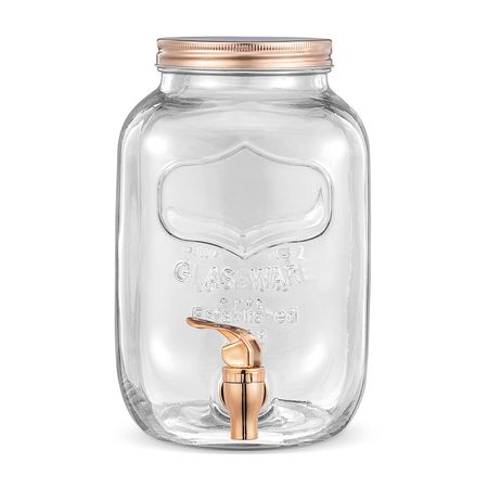 Dispensador de vidrio Rose Gold 4 litros Holstein