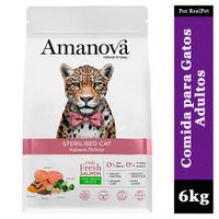 Comida para Gato Esterilizado Amanova Salmon Deluxe 6kg