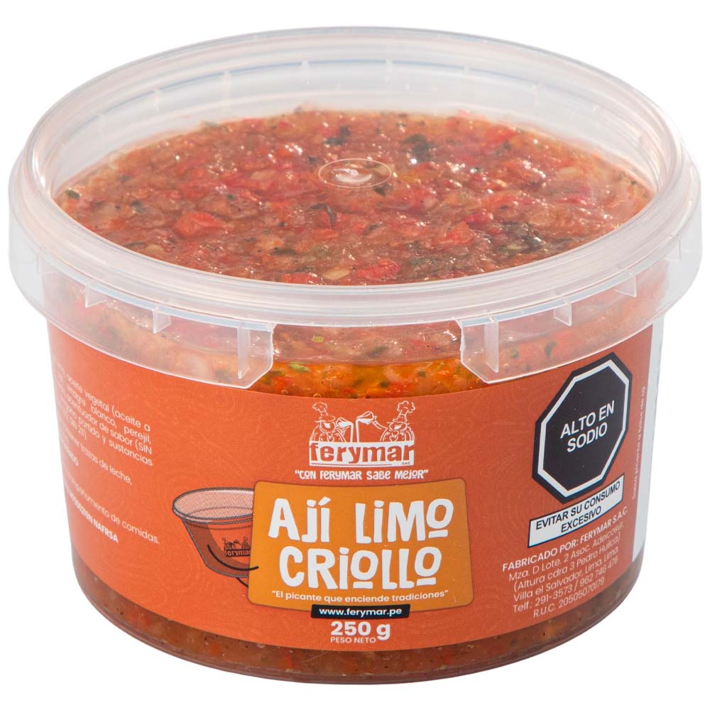 Ají Limo Criollo FERYMAR Pote 250g