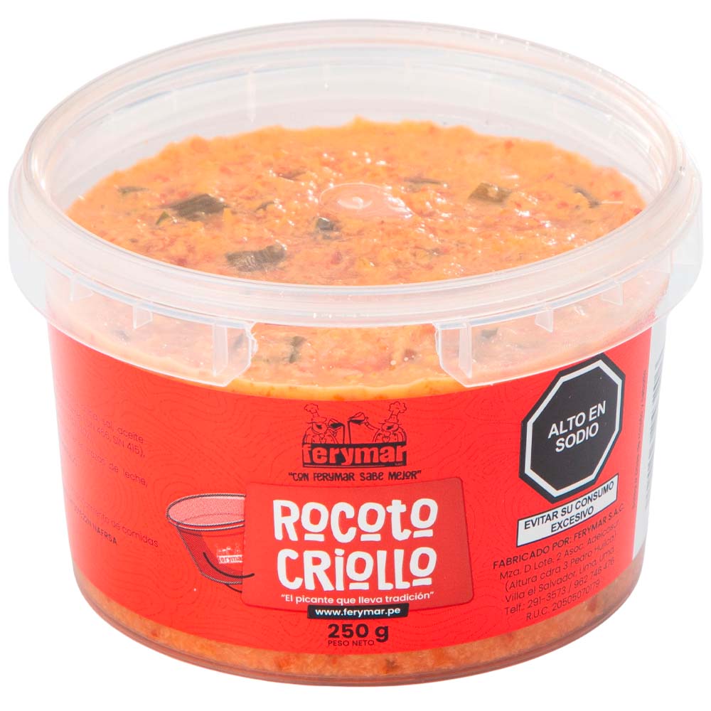 Rocoto Criollo FERYMAR Pote 250g