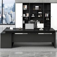DM ESCRITORIO EJECUTIVO/GERENCIA LYBERTY 180 CM - NEGRO/GRIS OSCURO