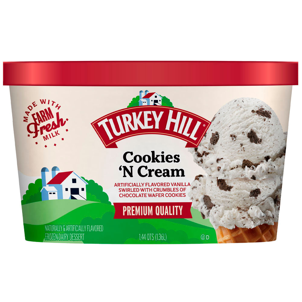 Helado Premium Cookies & Cream TURKEY HILL Caja 1.36L