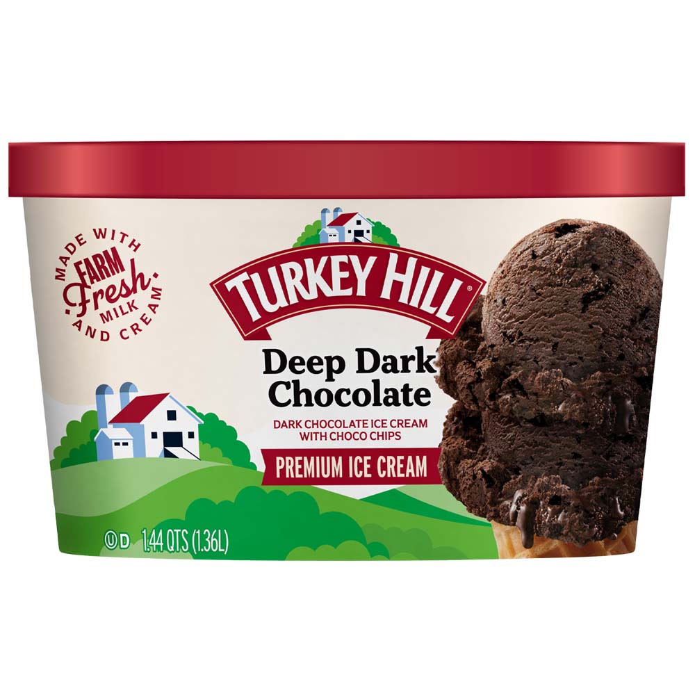 Helado de Crema Premium TURKEY HILL Sabor a Chocolate Deep Dark Caja 1.36L