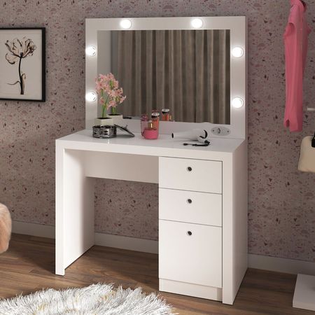 Tocador Marema 3 Cajones con espejo y luces