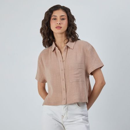 Blusa Mujer Cuadra Manga Corta Hypnotic CANELA XS