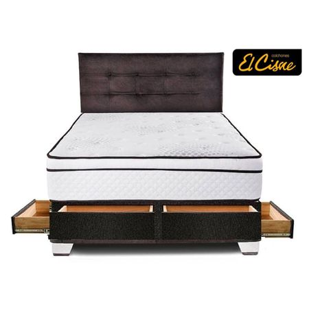 Dormitorio Dynamic Pocket 4 Cajones 2 Plazas (Cabecera + Colchón + Base)