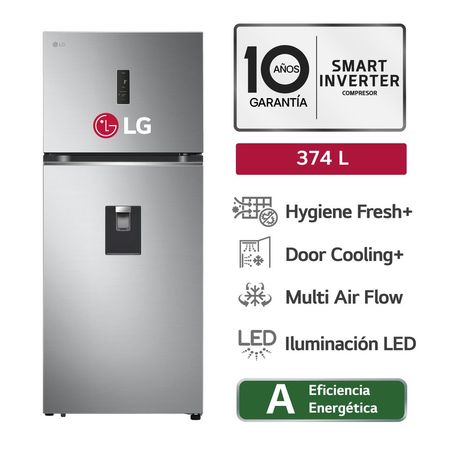 Refrigeradora LG Top Freezer GT37SGP 374L Plateada