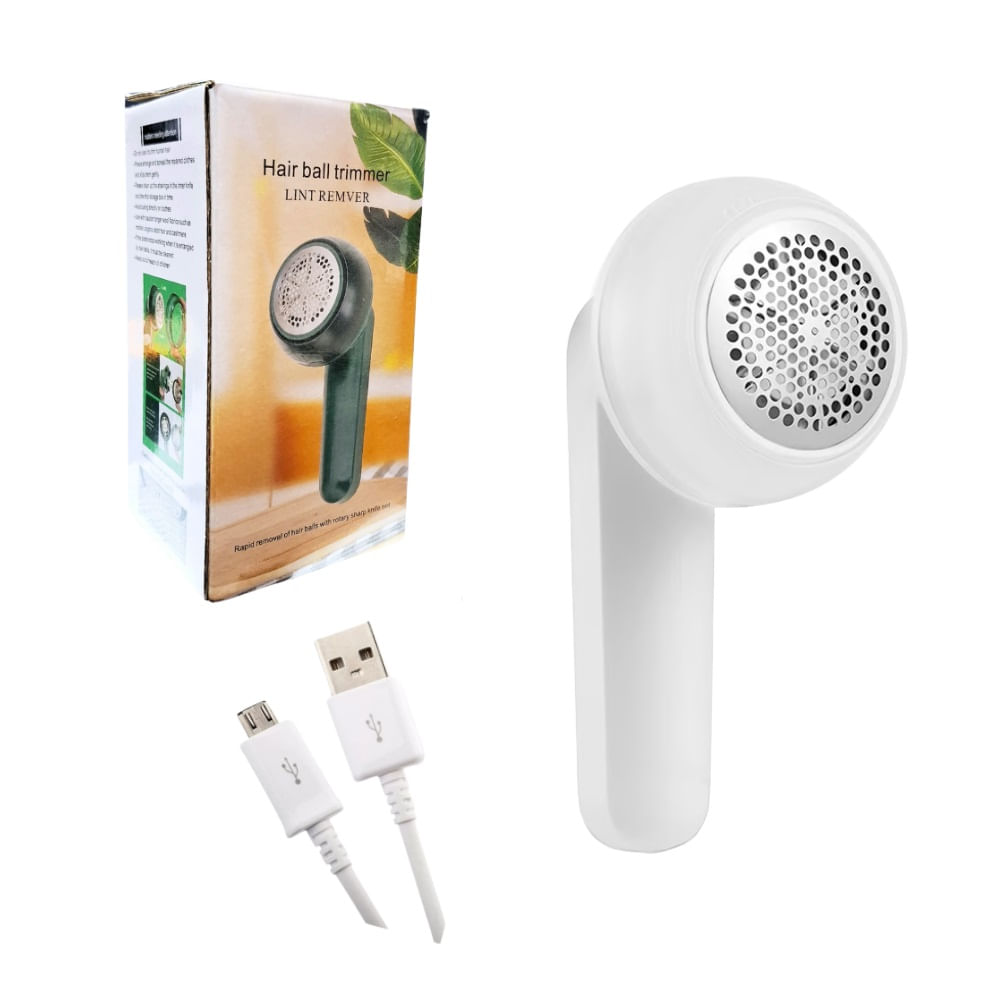 Quita Pelusa Portatil Recargable Blanco
