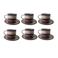 Tazas Aceitunadas de Losa con Platicos 6 Unidades