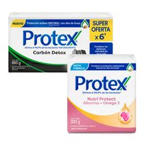pack-jabon-en-barra-protex-carbon-detox-6x110g-jabon-en-barra-protex-omega3-3x110g