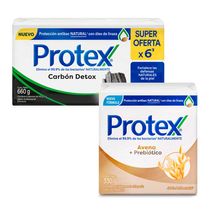pack-jabon-en-barra-protex-carbon-detox-6x110g-jabon-en-barra-protex-avena-3x110g