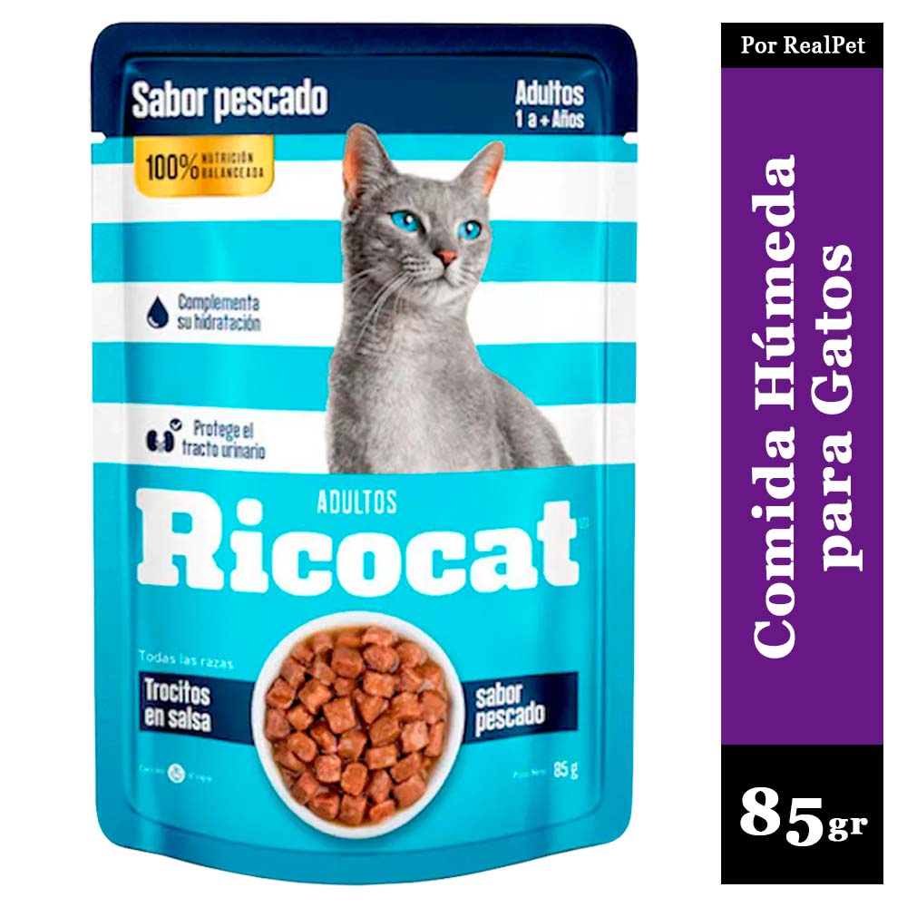 Comida Húmeda para Gato Ricocat Pescado 85gr