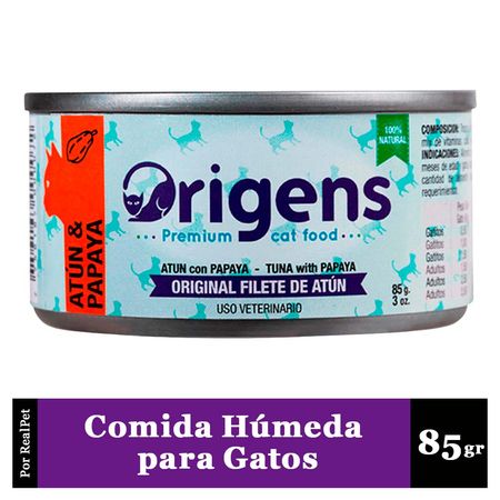 Comida Húmeda para Gato Origens Filete Atún con Papaya 85gr