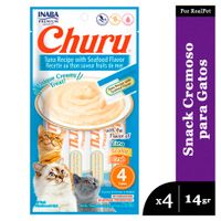 Snack Cremoso Gato Churu Atún y Mariscos 1 sobre x 4 tubos