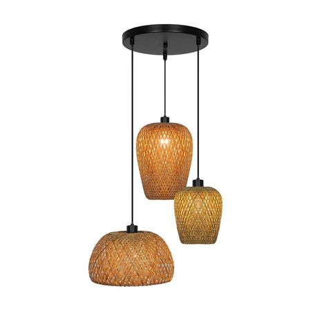 Lámpara Colgante Orange Toscana 3 Luces E27 Bambú