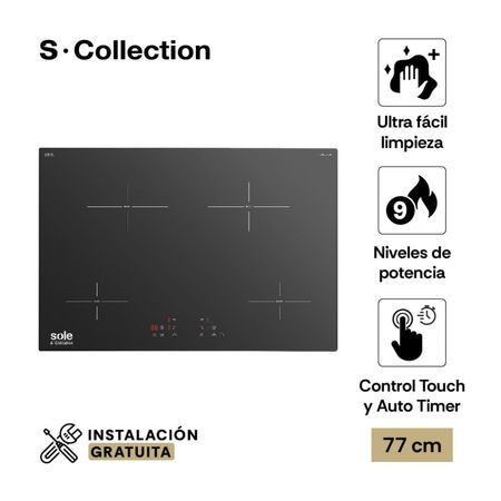 Cocina Encimera Sole S-Collection SOLCO051 Inducción 77cm