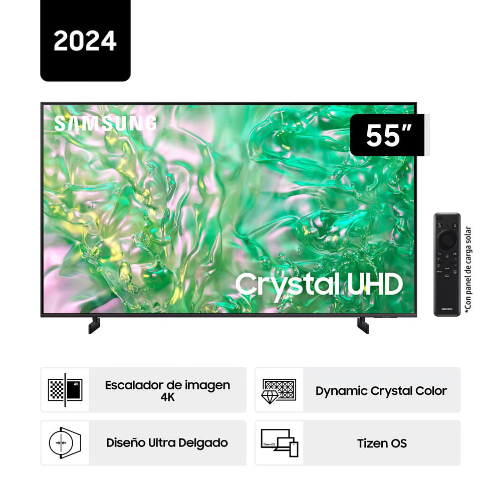 Televisor Samsung 55"" Crystal Smart TV Tizen UHD 4K UN55DU8000GXPE