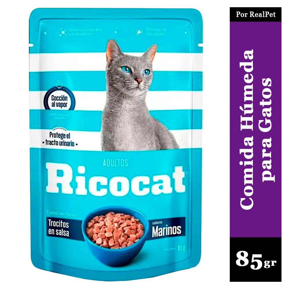 Comida Húmeda para Gato Ricocat Marinos 85gr
