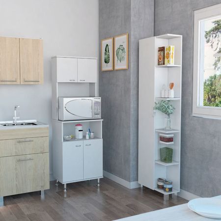 Combo Kitchen 4 Mueble Microondas + Optimizador - Blanco