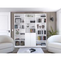Combo Home 2 Estantes 5 Repisas + Estante 2 Puertas + 3 Complementos - Blanco