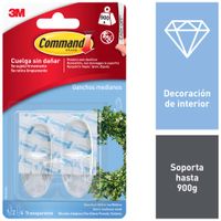 Grancho Grande COMMAND Mediano Blister 2un Transparente