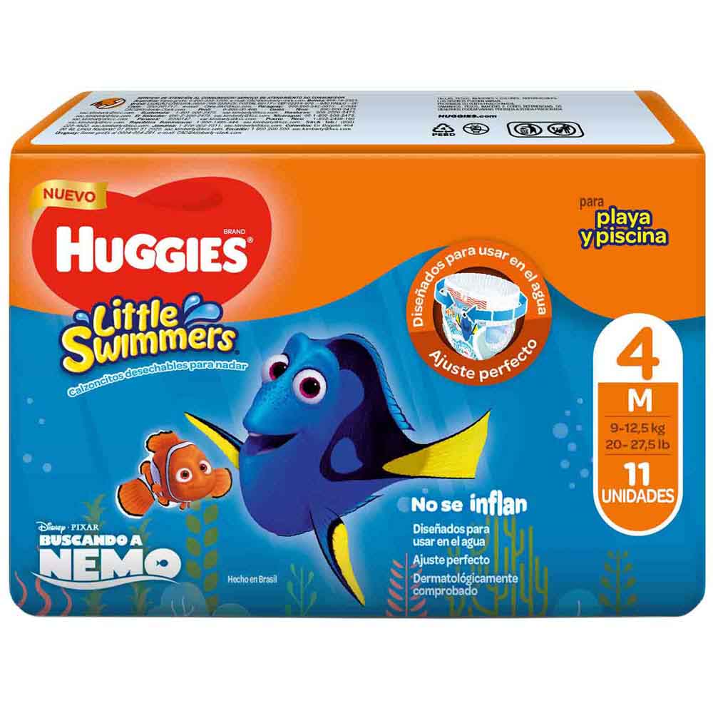 Pañales para Bebé HUGGIES Little Swimmers Talla M Paquete 11un