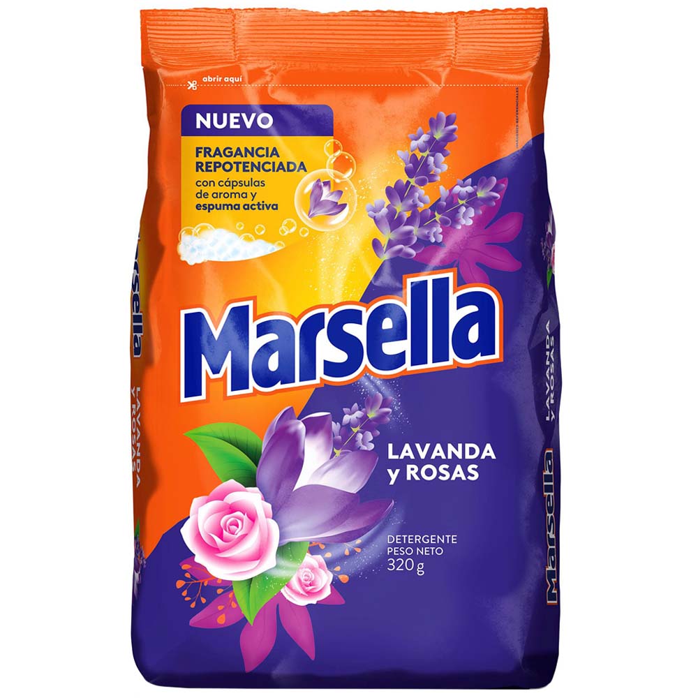 Detergente MARSELLA Lavanda y Rosas Bolsa 320g
