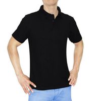 Polo Cuello Camisero Manga Corta Negro XXL
