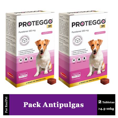 Pack x2 Antipulga Proteggo 3M para Perros de 4.5 - 10 kg
