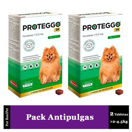 Pack x2 Antipulga Proteggo 3M para Perros de 2 - 4.5 kg