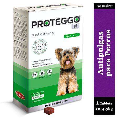 Antipulga Masticable Proteggo 1M para Perros de 2 - 4.5 kg