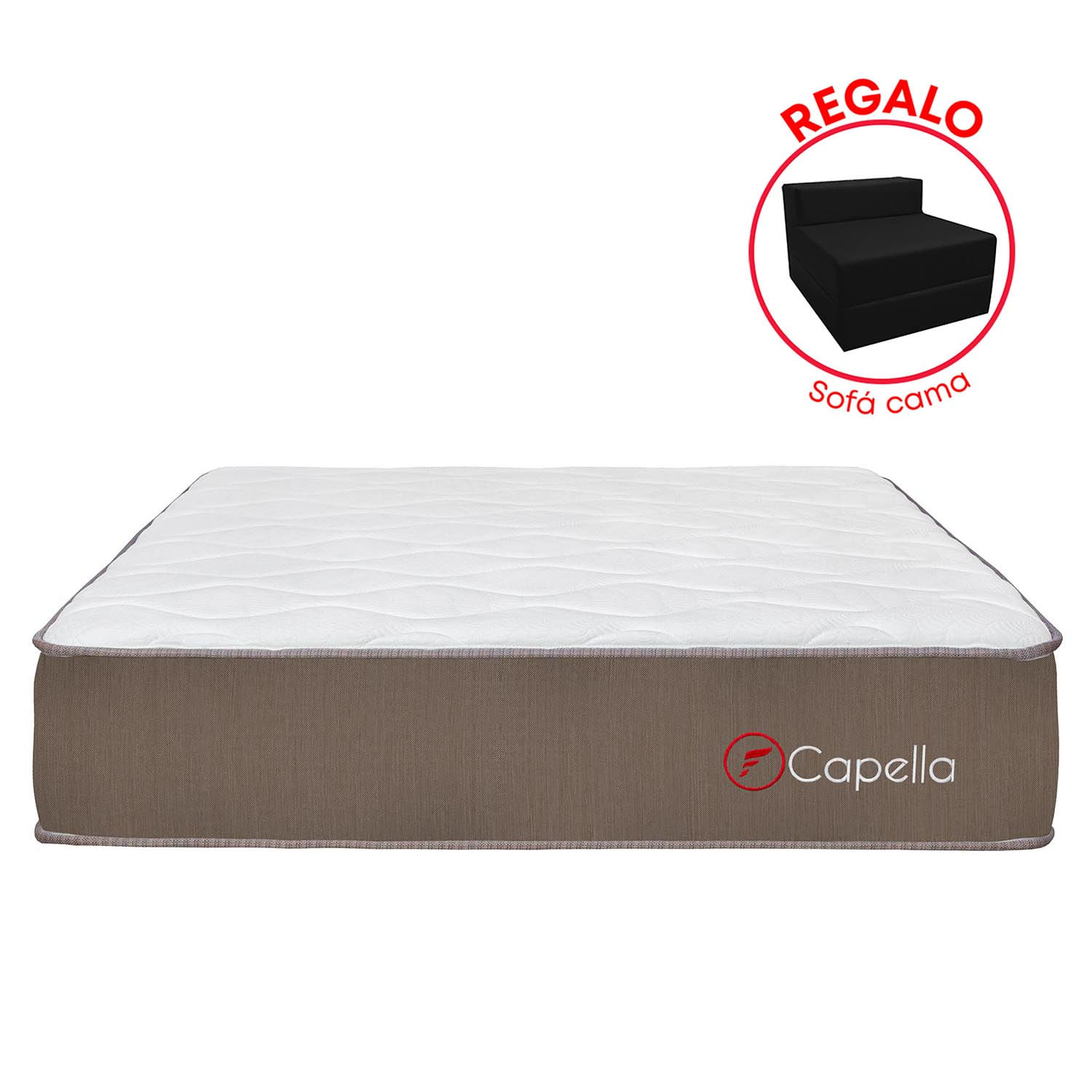 Colchón FORLI Capella SS 2 Plazas + Sofá Cama + 2 Almohadas + Protector