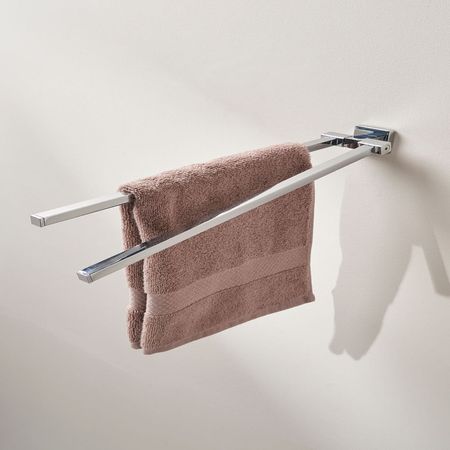 Toallero Doble Sensea Quaddro Cromado de Acero Inoxidable