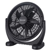 Ventilador de Piso KENDAL 16 Pulgadas  Kf-16 Negro Temporizador 3 Velocidades Compacto Y Potente